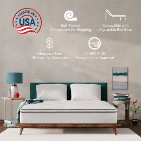 Queen Size Mattress,10 Inch Hybrid Mattress in a Box with Gel Memory Foam