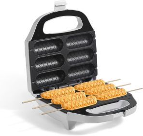 Corn Dog Waffle Maker, Hot Dog Waffle Machine with Non-stick Coating Plate, Hot Dog Maker Toaster Make 6 Corn Dogs