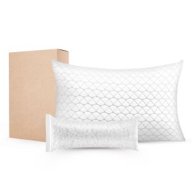Bed Pillow for Sleeping, King Size Luxury Quality Hotel Pillow with Memory Foam Fill, Supportive & Adjustable, Includes Natural Firber Pillowcase