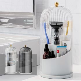 Toothbrush holder with sliding cover, suitable for bathroom counter storage, toothbrush and toothpaste holder