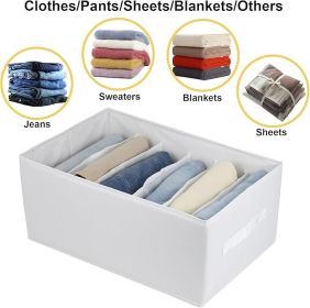 Extra Large Clothes Closet Organizer 6 Compartments for Jean Sweater Sheets to Shirt - Divided Clothing Storage Boxes for Closet, Wordrobe, Bedro