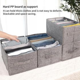 4pcs Wardrobe Clothes Organizer with Board Closet Organizers and Storage 7 Grids Divider Organizers Washable Compartment Storage Bins for Jeans T