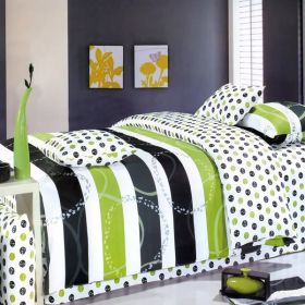 Blancho Bedding - [Green Oliven] 100% Cotton 5PC Comforter Set (Full Size)