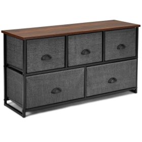 Dresser Storage Tower with 5 Foldable Cloth Storage Cubes