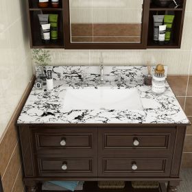 37"x22" Bathroom Vanity Top, with Undermount Ceramic Sink and Backsplash, artificial marble Bathroom Vanity Top with 3 Faucet Holes