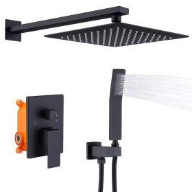 Shower System Shower Faucet Combo Set Wall Mounted with 10" Rainfall Shower Head and handheld shower faucet