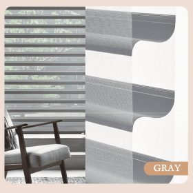 WELLSOURCE Manual 2"Shangri-la shades Non Blackout Light Filtering for Home, Office, Hotel, Club, Restaurant Custom Made Size (Color: GRAY(Light Filtering), size: Contact us)