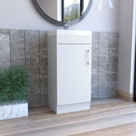 Sevilla Bathroom Vanity, Single Door Cabinet (Color: White)