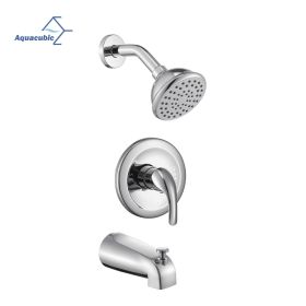 Aquacubic Shower Faucets Sets, Tub and Shower Trim Kit with Pressure Balance Valve, Single Handle Trim Kit with 4 Inch Shower Head (Color: Chrome)